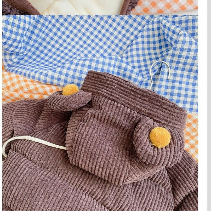 Boy Cute Cartoon Cotton Cloth Hooded Short - Nordic Vinterstil