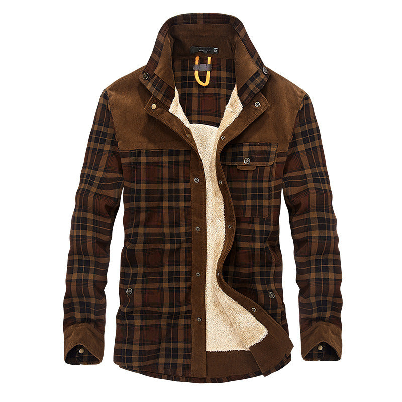 Winter Jacket Men Thicken Warm Fleece Jackets Coats Pure Cotton Plaid Jacket Military Clothes - Nordic Vinterstil