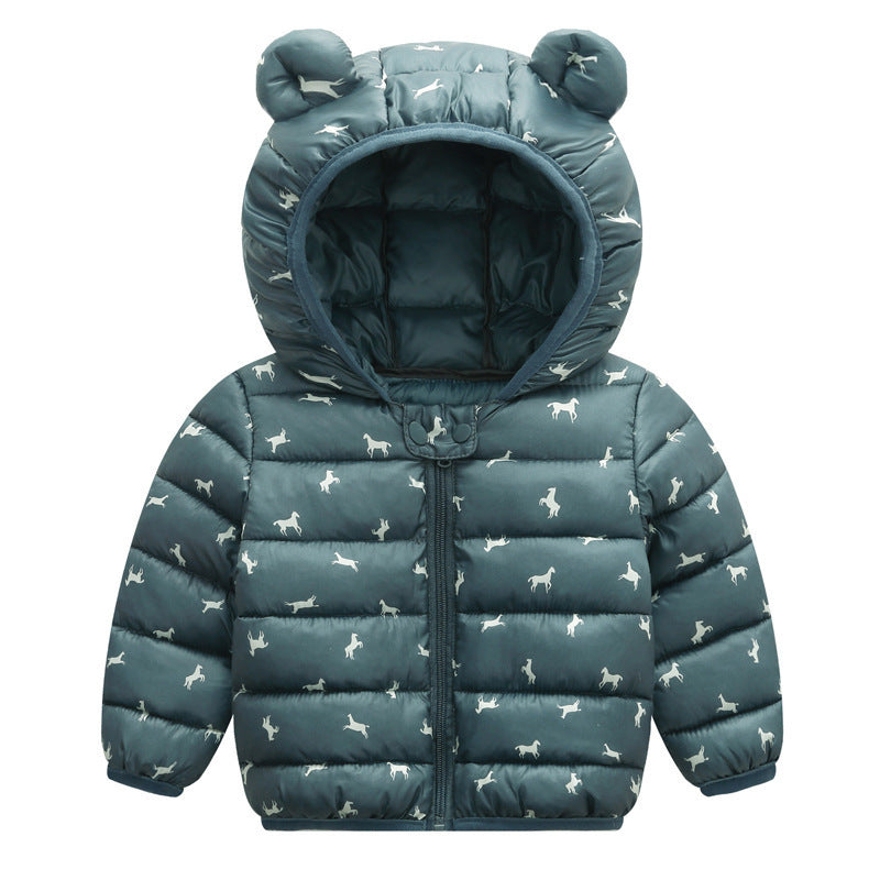 Children's cotton-padded jacket with thin ears down jacket - Nordic Vinterstil