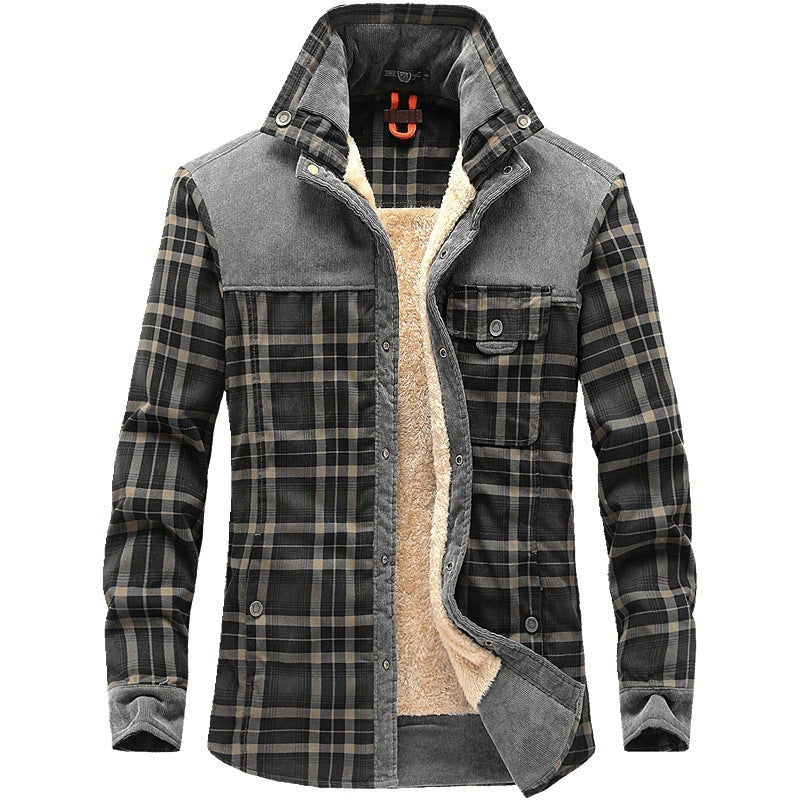 Winter Jacket Men Thicken Warm Fleece Jackets Coats Pure Cotton Plaid Jacket Military Clothes - Nordic Vinterstil