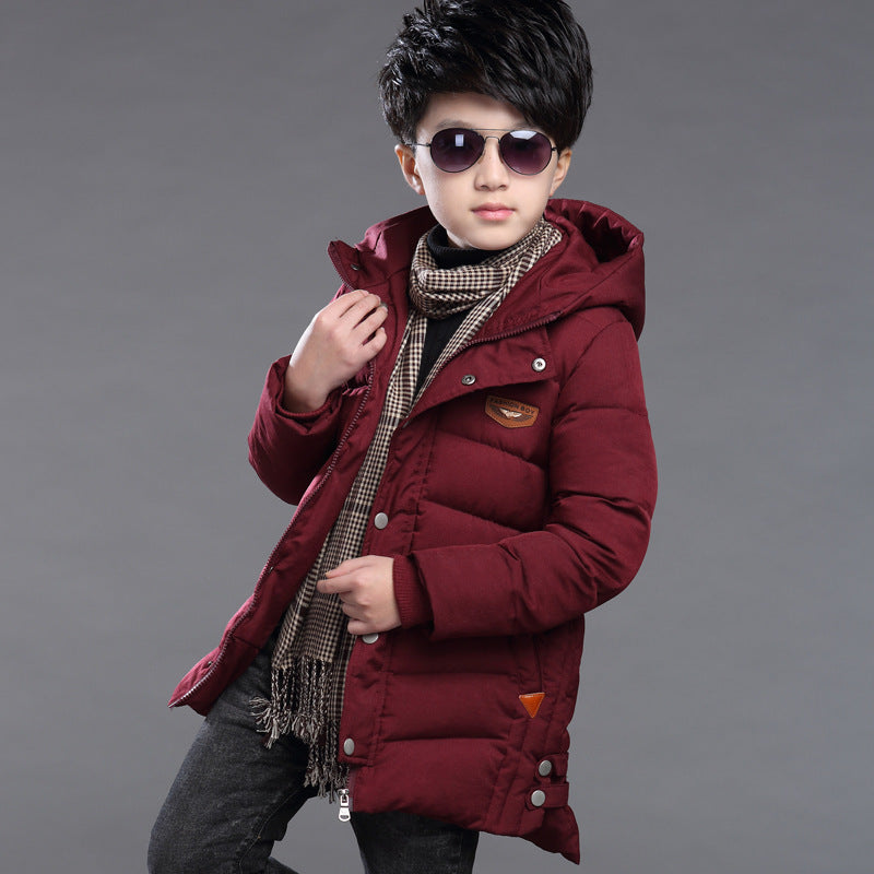 Boy's hooded padded padded jacket - Nordic Vinterstil