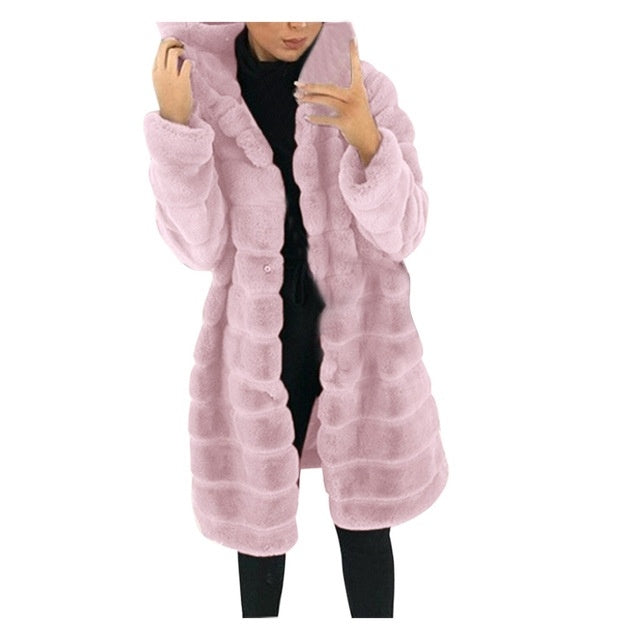 Jacket Winter White Big Solid Jackets For Women Long Coat - Nordic Vinterstil