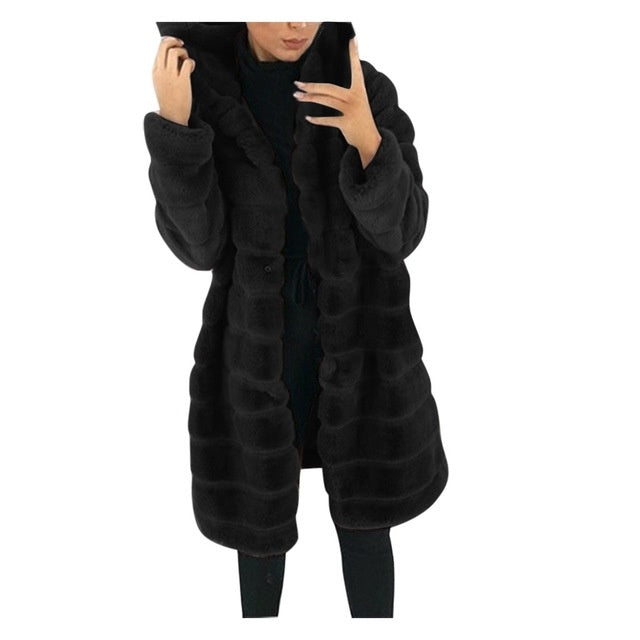 Jacket Winter White Big Solid Jackets For Women Long Coat - Nordic Vinterstil