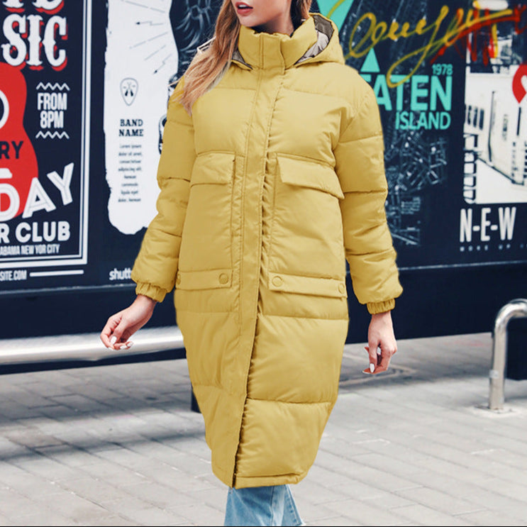 winter women hooded long warm coats Turtleneck down jacket - Nordic Vinterstil