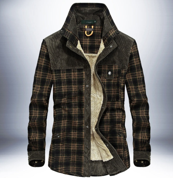 Winter Jacket Men Thicken Warm Fleece Jackets Coats Pure Cotton Plaid Jacket Military Clothes - Nordic Vinterstil