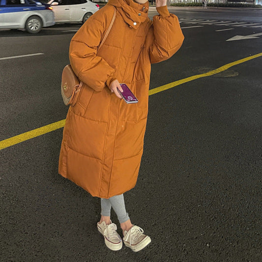 Padded Down Jacket Women's Korean Style Loose-fitting Long Over-the-knee Winter Coat - Nordic Vinterstil
