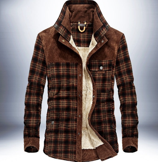 Winter Jacket Men Thicken Warm Fleece Jackets Coats Pure Cotton Plaid Jacket Military Clothes - Nordic Vinterstil