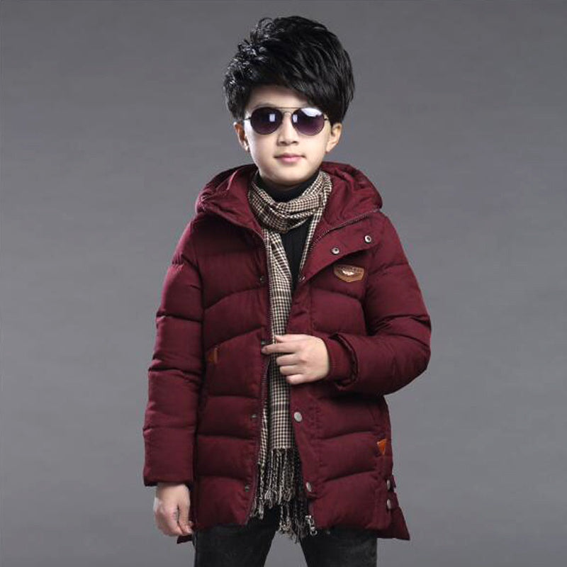 Boy's hooded padded padded jacket - Nordic Vinterstil