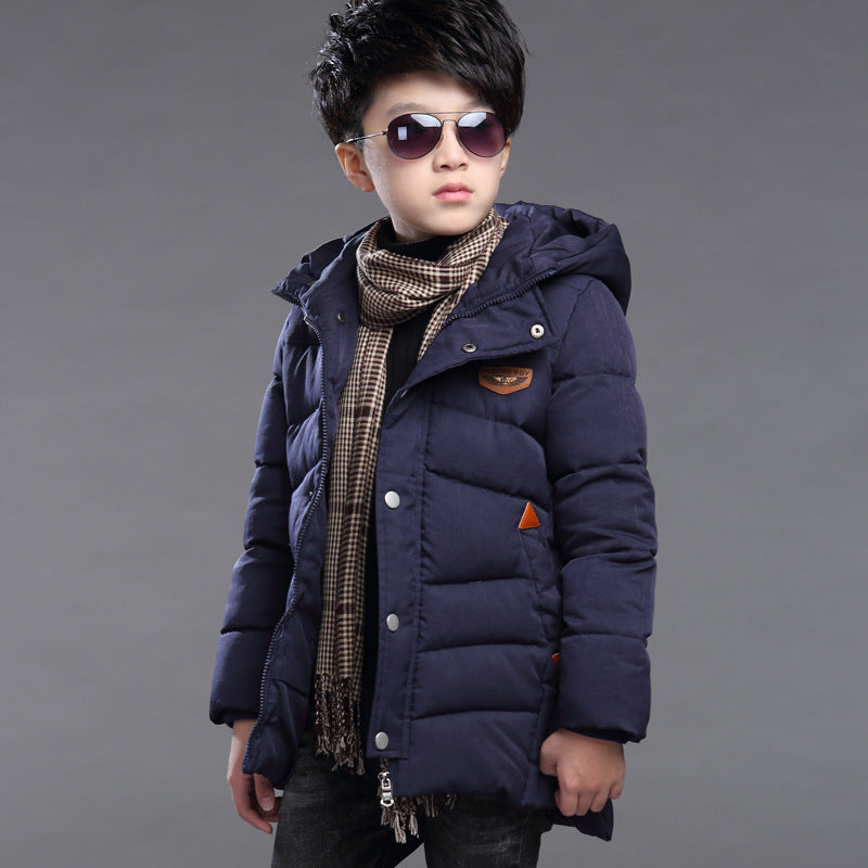 Boy's hooded padded padded jacket - Nordic Vinterstil