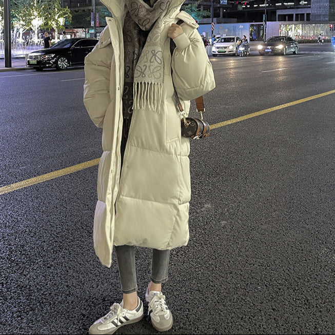 Padded Down Jacket Women's Korean Style Loose-fitting Long Over-the-knee Winter Coat - Nordic Vinterstil