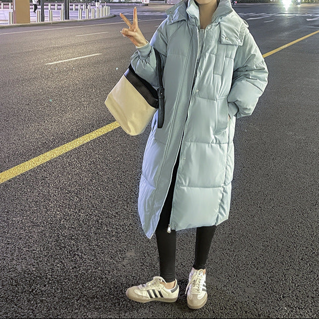 Padded Down Jacket Women's Korean Style Loose-fitting Long Over-the-knee Winter Coat - Nordic Vinterstil