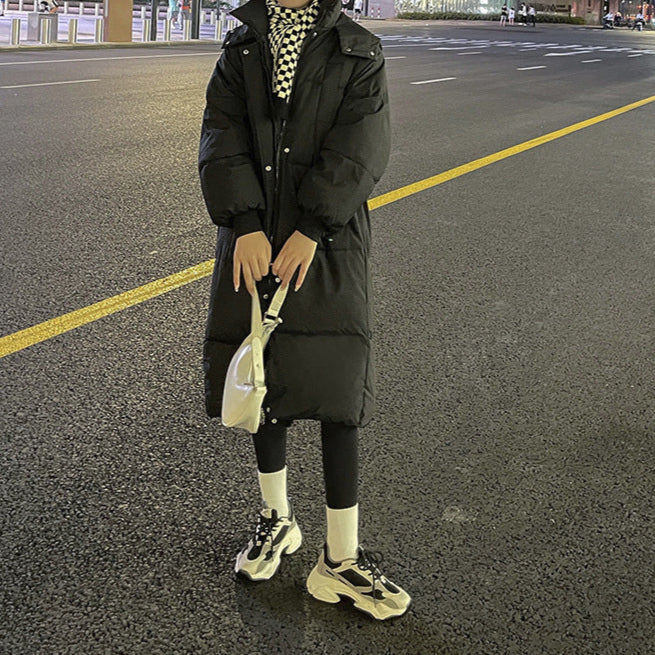 Padded Down Jacket Women's Korean Style Loose-fitting Long Over-the-knee Winter Coat - Nordic Vinterstil