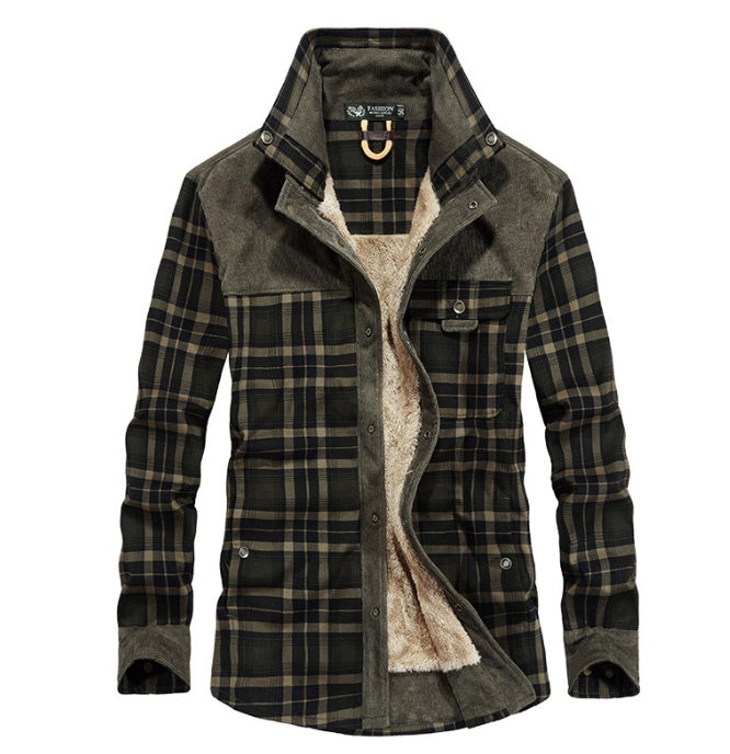 Winter Jacket Men Thicken Warm Fleece Jackets Coats Pure Cotton Plaid Jacket Military Clothes - Nordic Vinterstil