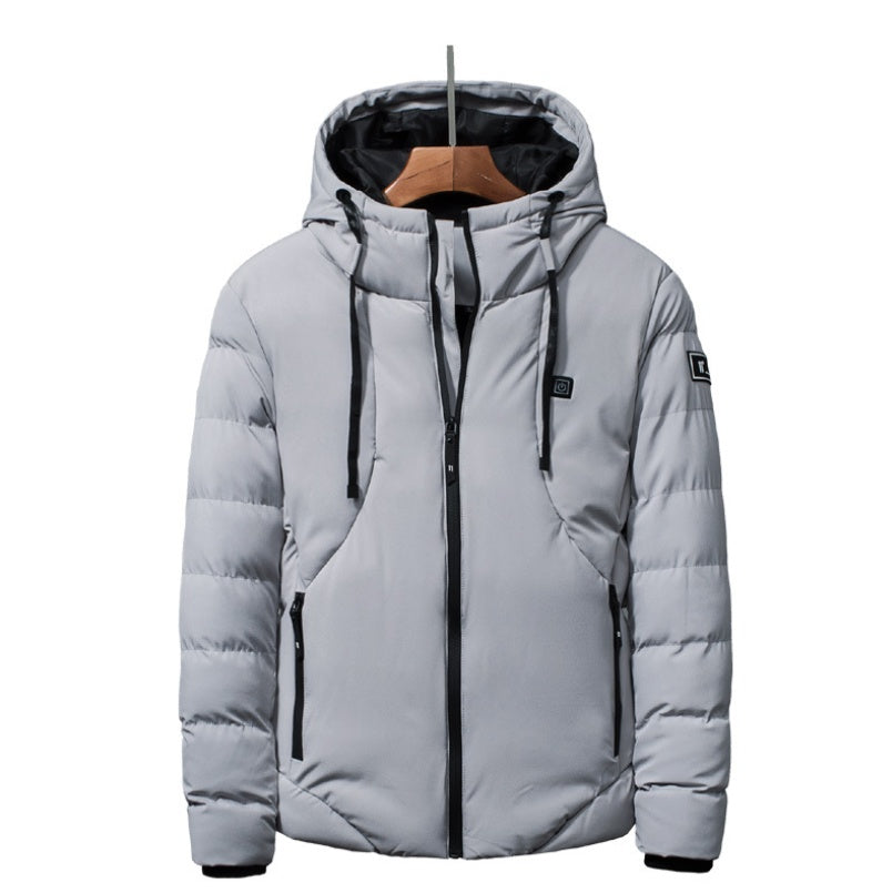 New Men Women Cotton Coat USB Smart Electric Heated Jackets Winter Thicken Down Hooded Outdoor Hiking Ski Clothing 7XL - Nordic Vinterstil