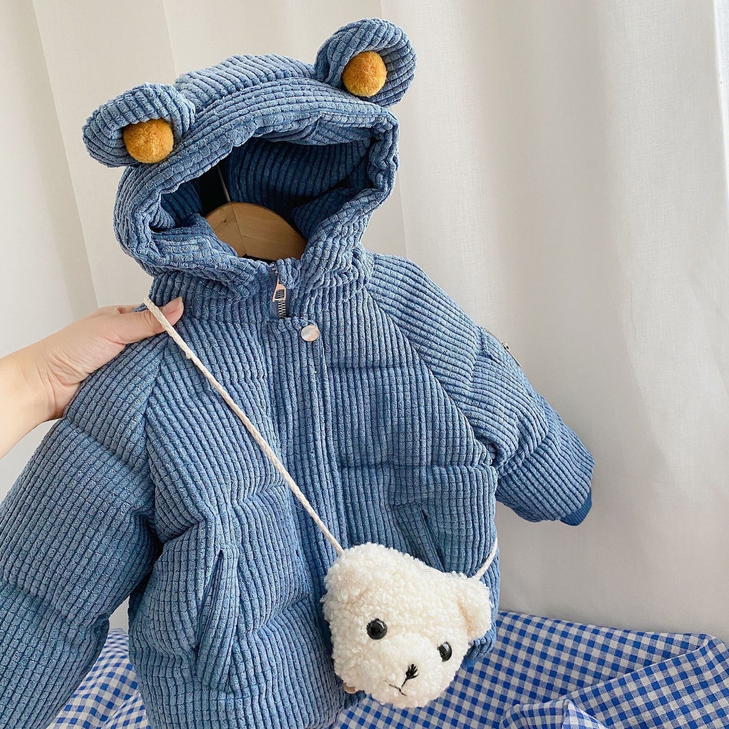 Boy Cute Cartoon Cotton Cloth Hooded Short - Nordic Vinterstil