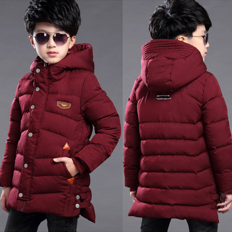 Boy's hooded padded padded jacket - Nordic Vinterstil