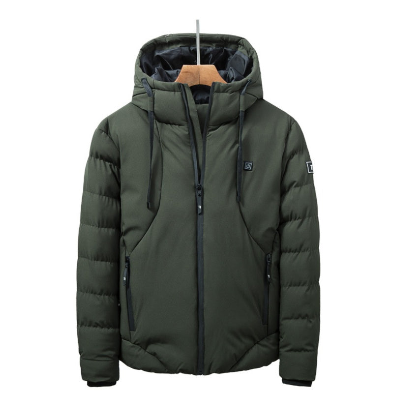 New Men Women Cotton Coat USB Smart Electric Heated Jackets Winter Thicken Down Hooded Outdoor Hiking Ski Clothing 7XL - Nordic Vinterstil