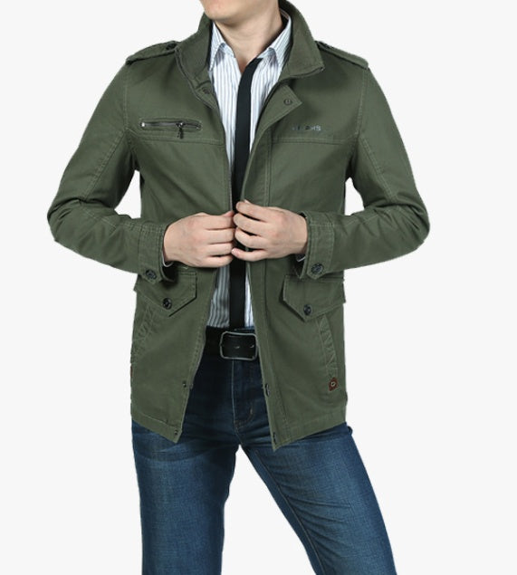 Men's jackets in foreign trade, long washed cotton leisure coat, big new winter and winter yards - Nordic Vinterstil