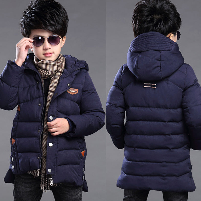 Boy's hooded padded padded jacket - Nordic Vinterstil