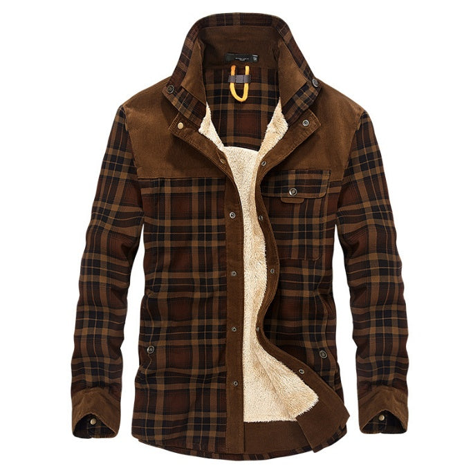 Winter Jacket Men Thicken Warm Fleece Jackets Coats Pure Cotton Plaid Jacket Military Clothes - Nordic Vinterstil