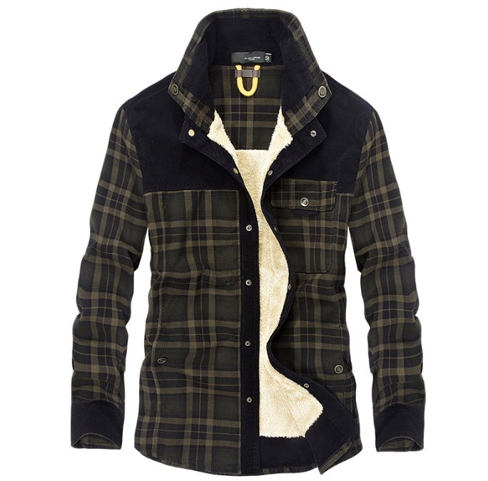 Winter Jacket Men Thicken Warm Fleece Jackets Coats Pure Cotton Plaid Jacket Military Clothes - Nordic Vinterstil
