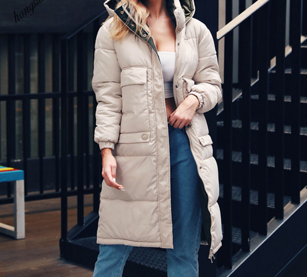 winter women hooded long warm coats Turtleneck down jacket - Nordic Vinterstil