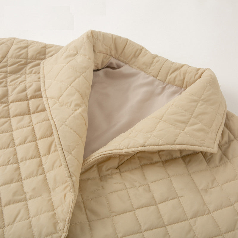 New Warm Short Cotton Padded Parkas Woman Belted Lapel Coats - Nordic Vinterstil