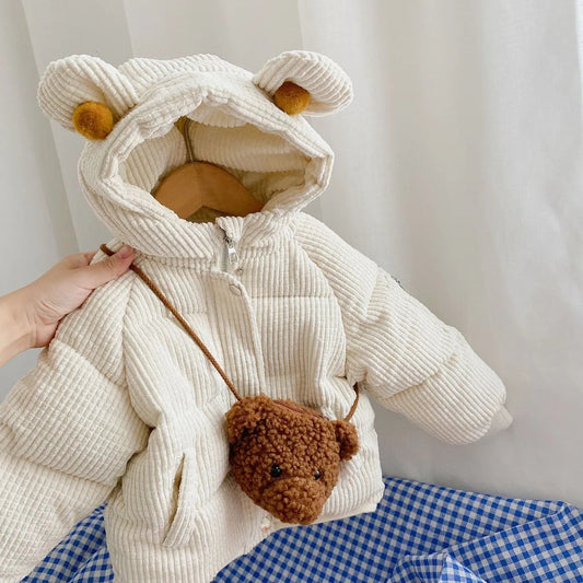 Boy Cute Cartoon Cotton Cloth Hooded Short - Nordic Vinterstil