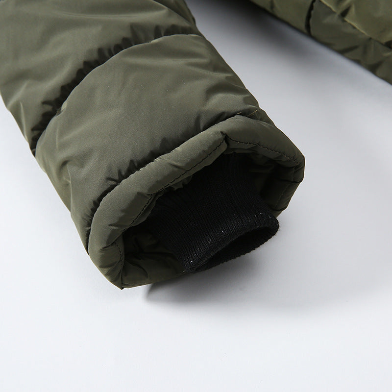 Winter Children's Trendy Cotton-padded Jacket Mid-length Letter Cotton-padded Coat - Nordic Vinterstil