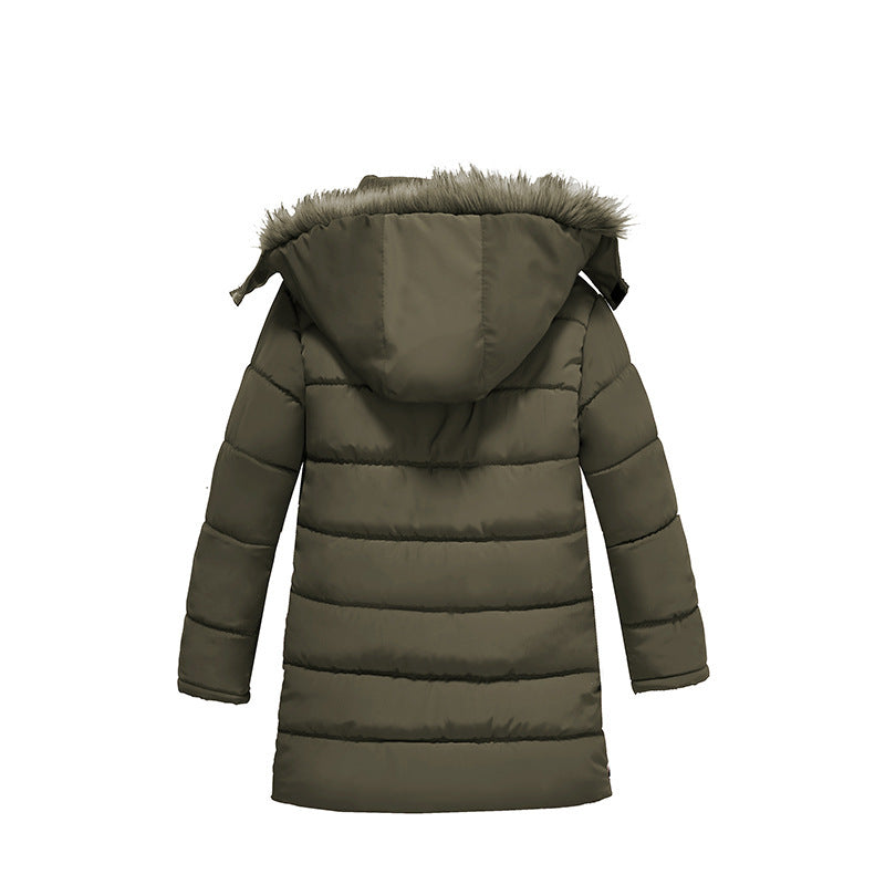 Boys Large Fur Collar Padded Warm Cotton Jacket - Nordic Vinterstil