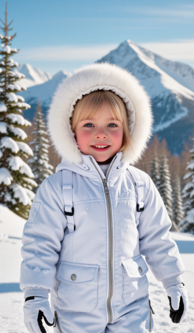 SnowGuard™ Unisex Vinterdress for Barn – Med Stor Pelskrage - Nordic Vinterstil