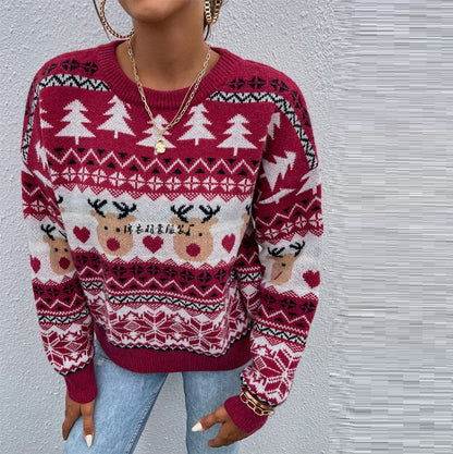 New Winter Clothes Red Christmas Clothes Pullover Holiday Sweater - Nordic Vinterstil