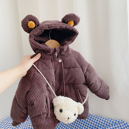 Boy Cute Cartoon Cotton Cloth Hooded Short - Nordic Vinterstil