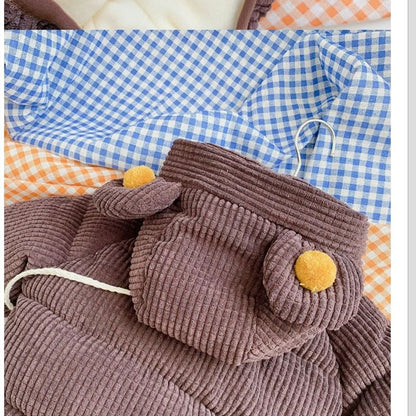 Boy Cute Cartoon Cotton Cloth Hooded Short - Nordic Vinterstil