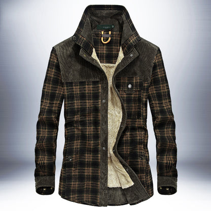 Winter Jacket Men Thicken Warm Fleece Jackets Coats Pure Cotton Plaid Jacket Military Clothes - Nordic Vinterstil