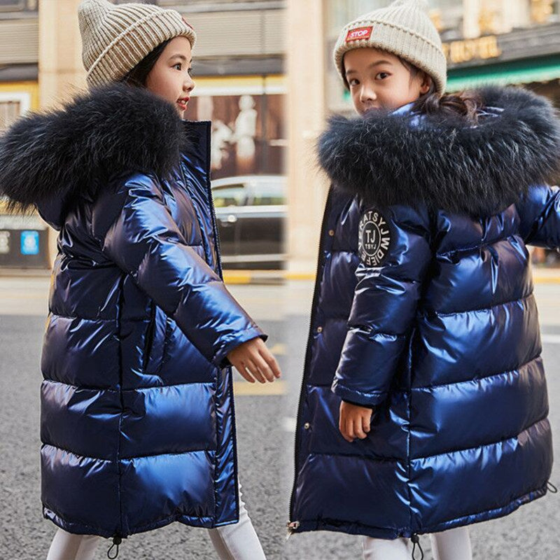 Children's shiny down jacket - Nordic Vinterstil