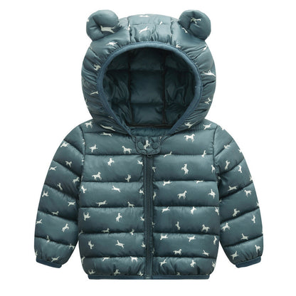 Children's cotton-padded jacket with thin ears down jacket - Nordic Vinterstil