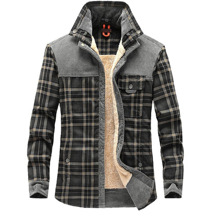 Winter Jacket Men Thicken Warm Fleece Jackets Coats Pure Cotton Plaid Jacket Military Clothes - Nordic Vinterstil