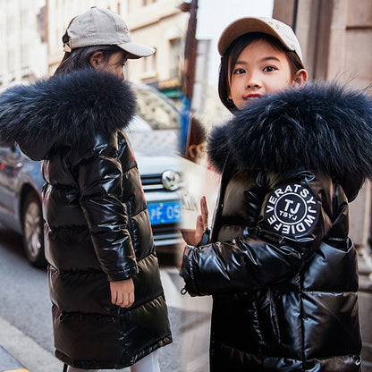 Children's shiny down jacket - Nordic Vinterstil