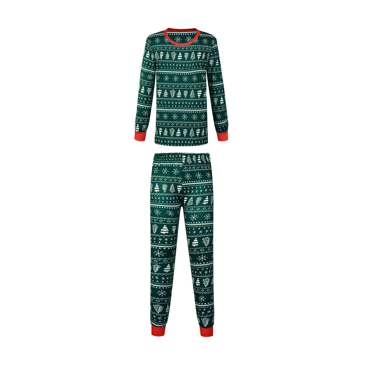 Juleprint Foreldre-barn-Grønn Sett - Nordic Vinterstil