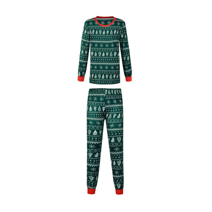 Juleprint Foreldre-barn-Grønn Sett - Nordic Vinterstil