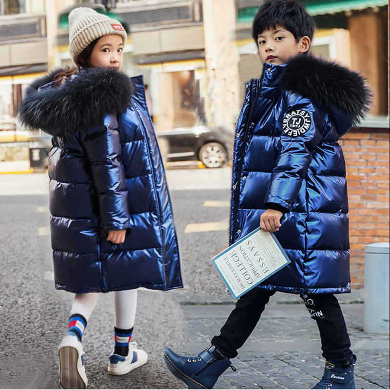 Children's shiny down jacket - Nordic Vinterstil