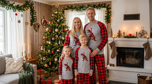 Familiepyjamas i Juleruter – Patchwork Edition - Nordic Vinterstil