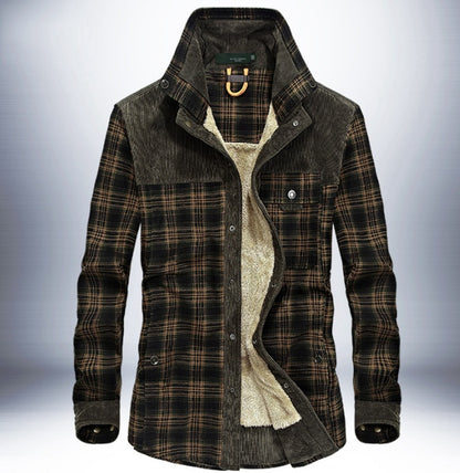 Winter Jacket Men Thicken Warm Fleece Jackets Coats Pure Cotton Plaid Jacket Military Clothes - Nordic Vinterstil