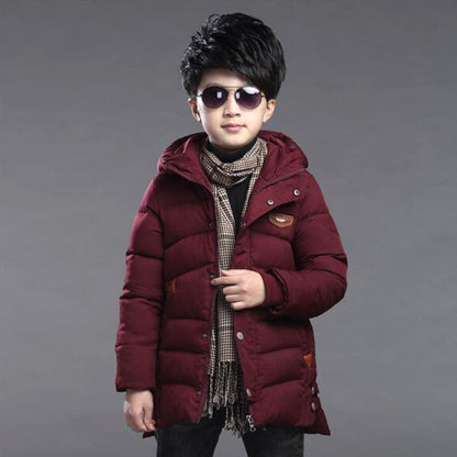Boy's hooded padded padded jacket - Nordic Vinterstil