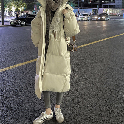 Padded Down Jacket Women's Korean Style Loose-fitting Long Over-the-knee Winter Coat - Nordic Vinterstil