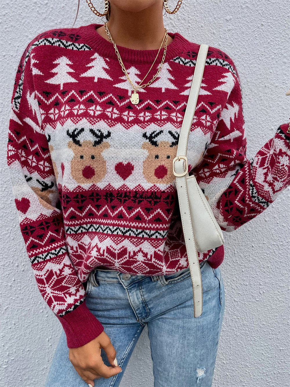 New Winter Clothes Red Christmas Clothes Pullover Holiday Sweater - Nordic Vinterstil