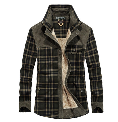 Winter Jacket Men Thicken Warm Fleece Jackets Coats Pure Cotton Plaid Jacket Military Clothes - Nordic Vinterstil