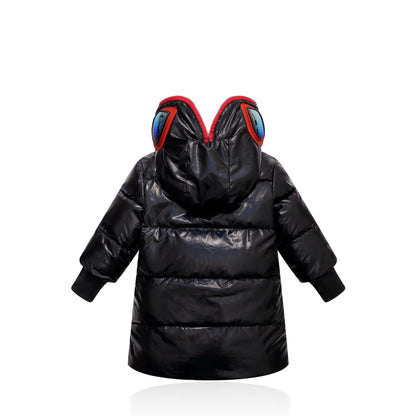 Big kids double zipper Ultraman glasses down jacket - Nordic Vinterstil