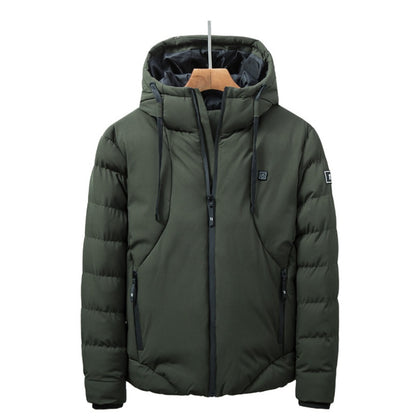 New Men Women Cotton Coat USB Smart Electric Heated Jackets Winter Thicken Down Hooded Outdoor Hiking Ski Clothing 7XL - Nordic Vinterstil